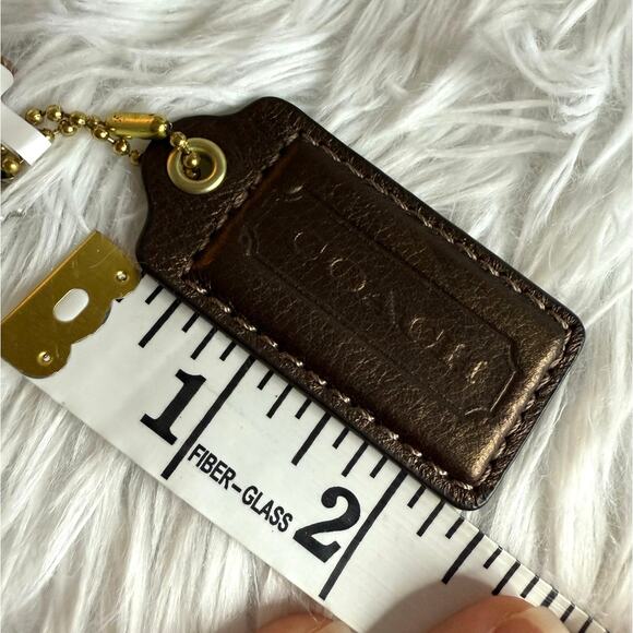 COACH Metallic Brown Hang Tag Bag Charm Fob - Picture 3 of 3
